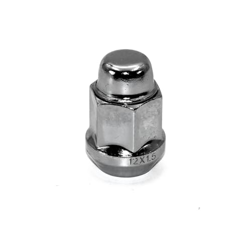 Image of 20pcs Chrome M12x1.5 Closed End Bulge Acorn Lug Nuts, 1.4 inch Length Cone Seat 19mm Hex