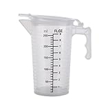 250ML Plastic Measuring Cup with Lid and Handle,Ounce and ML Measuring Cup,for Baking,Powder,Liquid,Measure & Mix