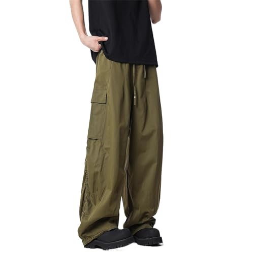 Men's Pants Spring American Loose Sport Casual Retro Wide-Leg Khaki Workwear for Men