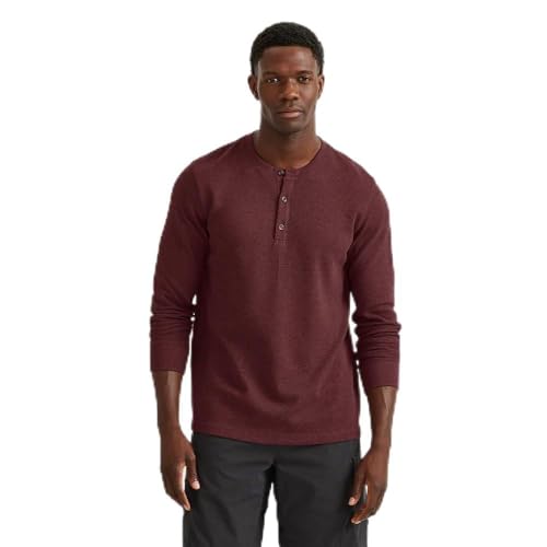 Eddie Bauer Men's Eddie's Favorite Thermal Henley, Black Cherry, Large