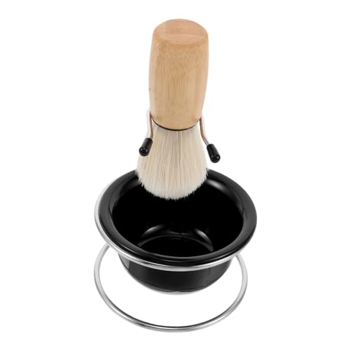 Vaguelly Completo para Hombres con Soporte Cepillo de Nylon Suave y Tazón Kit de Afeitar Portátil para y para Primer