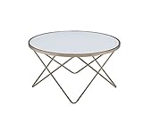 Acme Valora Coffee Table, Frosted Glass & Champagne