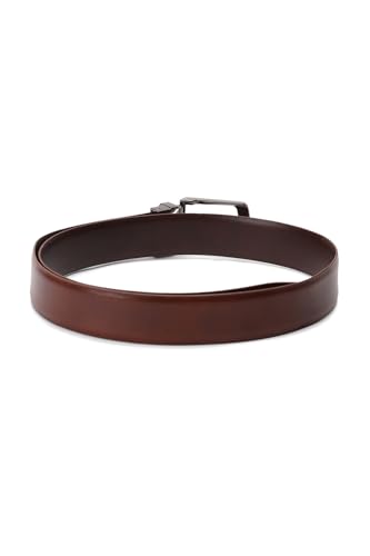 Image of Louis Philippe Men's 100% Italian Leather Brush Gun Metal Buckle Formal Reversible Belt