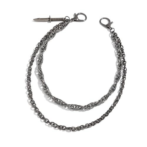 AOOOWER Dark Gothic Poniard Pendant Pants Chain for Men Punk Fashion Accessory Wear Resistant for Various