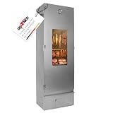 Grafner XXL Räucherofen mit 6 Etagen, Sichtfenster und Thermometer, legierter Stahl, 12x Haken, Räucherschrank zum Heißräuchern und Kalträuchern, Smoker für Fisch Fleisch Käse Gemüse