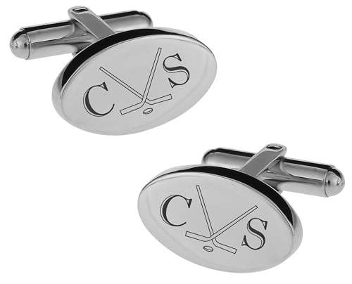 Mancuernillas personalizadas de plata para jugadores y entrenadores de hockey miniatura 4