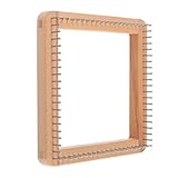 Beaupretty Telar de Madera Cuadrado 20x20 Cm para Tejer Diy, Tablero de Manualidades para Gorros, Bufandas y Chales, Herramienta de Tejido Artesanal para Adultos, Clavijas para Tejer Fácil