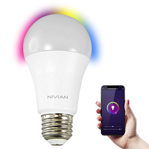 Nivian–Bombilla inteligente-Wifi 2.4Ghz–Colores RGB...