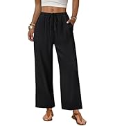 Sampeel Wide Leg Pants Women Casual Palazzo Drawstring Elastic Waist Trousers with Pockets Summer...