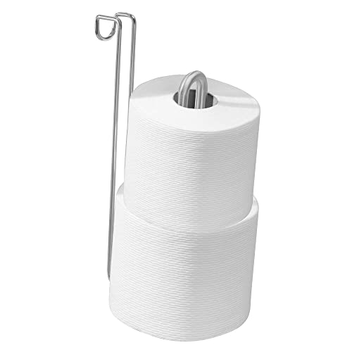 Mdesign Over The Tank Toilet Tissue Paper Roll Holder Dispenser And Reserve For Bathroom Storage - Hanging, Holds 2 Rolls - Durable Metal Wire - Chrome #TOP4