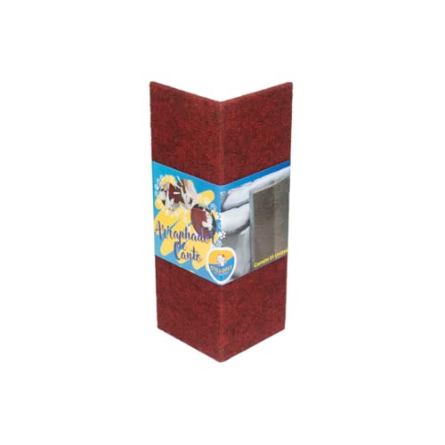 Arranhador de Canto para Gatos em Madeira e Carpete - Protetor Resistente para Sofás, Móveis e Cama Box - Mantém Seu Pet Feliz e Seu Espaço Protegido (Vermelho, 1 Unidade)