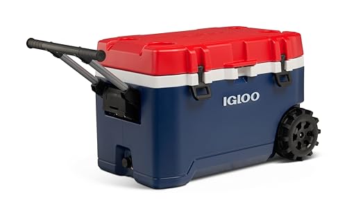 Image of Igloo Trailmate 75Qt Wheeled Cooler, Insulated Hard Shell Ice Chest, Americana