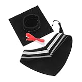 Tissu fiable : fabriqué en polyester, le costume est doux, confortable et résistant à la décoloration, garantissant une utilisation, chapeau de remise de diplôme de poupée ours, casquette d'ours délicate