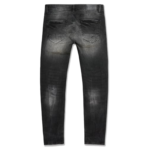 Men Collins Fordham Denim Shreds on Knees Jeans (Black Shadow)3