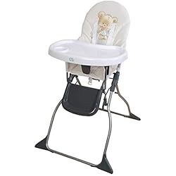 Trona Plegable Estampada Asalvo Trona para bebe plegable,bandeja extraible,modelo osito beig, silla bebé