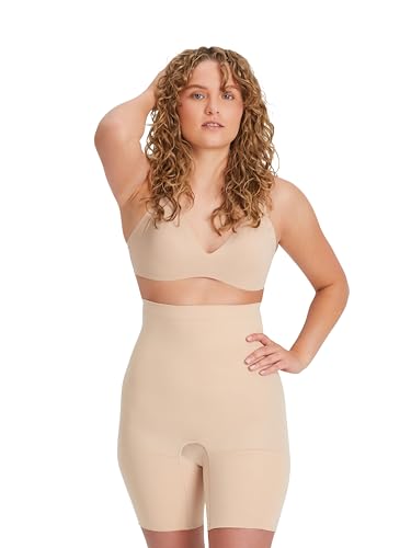 FINN Shapewear Bauchweg Unterhose Damen ohne Nähte - Stark Formende Body-Shaper Kompressions-Shorts - Seamless Miederpants mit hoher Taille für Frauen Hautfarbe Nude S