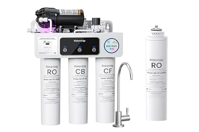Waterdrop T3-C Reverse Osmosis System Bundle with RT-CF Replacement Filter, NSF/ANSI 372 Certified, 8-Stage Tankless Under Sink RO Water Filter, 450 GPD, 2:1 Pure to Drain, BPA Free