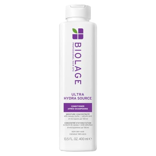 Biolage Ultra Hydra Source Conditioning Balm | Deep Hydrating Conditioner | Renews Hair's Moisture | For Very Dry Hair | Silicone-Free | Vegan | Salon Conditioner | 13.5 Fl. Oz