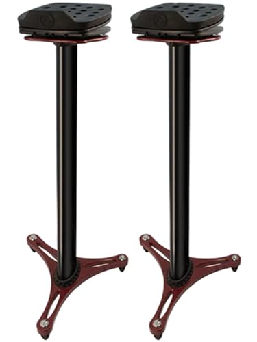 Ultimate Support MS-100R MS Series Professional Column Studio Monitor Stand with Adjustable Angle and Axis - Red