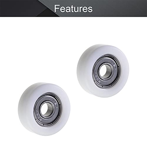 Mromax Roller Idler Bearing Pulley-8 X 32 X 12Mm Sliding Conveyor Nylon Wheel With 608Z Bearing For Furniture, Hardware Accessories And Mobile Door White 4Pcs #TOP2