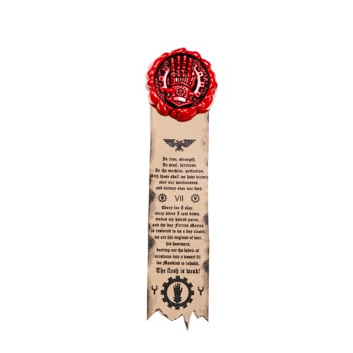 Insignias Purity Seals Warhammer 40K White Scars de 144mm en acero aleado y cuero coleccionable