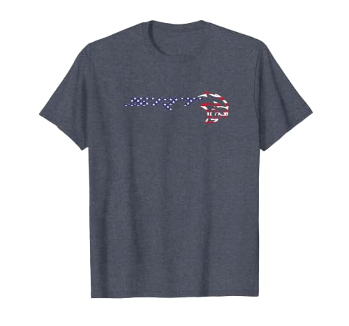 Dodge SRT Hellcat Stars and Stripes T-Shirt, Men, Heather Blue, Large