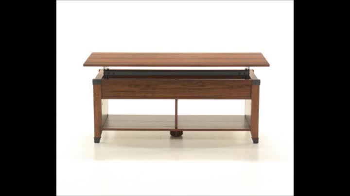 Tavolino Sollevabile Sauder Carson Forge - Finitura Ciliegio Washington, Con Vano Nascosto E Ripiani - 2
