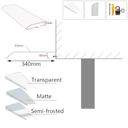 Toldo de policarbonato para ventana exterior translucido y resistente 8