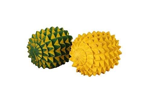 LRK Acupressure Wooden Ball Hand Roller Palm Massager Tools for Body Stress Buster (Assorted Colour) - Pack of 2