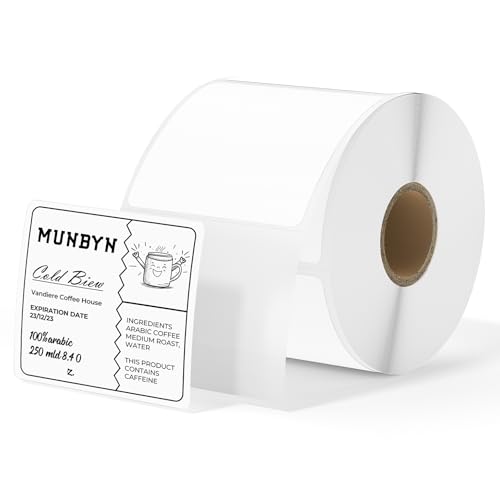 Étiquettes thermiques autocollantes 51x51mm rouleau de papier blanc pour code-barres QR