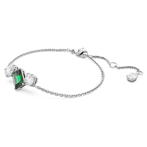 Image of Swarovski Mesmera bracelet, Mixed cuts, Green, Rhodium plated