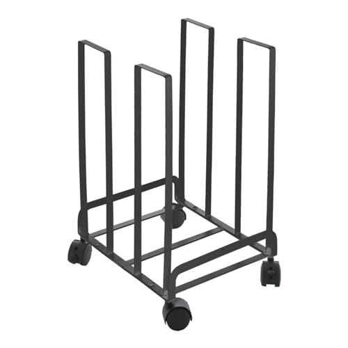 PFCDZDU Carton Stockage Chariot, Acier Carbone Carton Organisateur Étagère avec roulettes, Magasin De Détail Maison Commercial Au Sol Portable Support pour Cartons (Couleur : Zwart, Taille : 12.2x10
