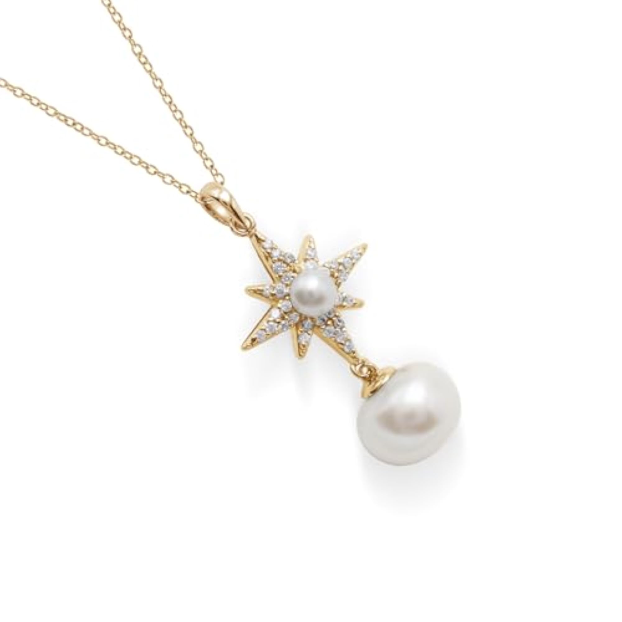 Authentic Pearl Gemstone 925 Sterling Silver Necklace