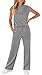 WIHOLL Business Casual Outfits for Women 2 Piece Sets Crew Neck Tracksuit Summer Loungewear Womens Lounge Set Vacation Outfits High Waist Wide Leg Pants Comfy Workout Sets for Women Clothing Grey XL