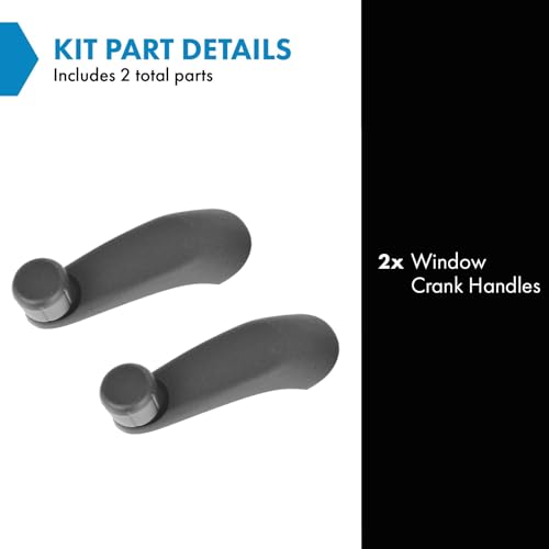 Image of TRQ Window Crank Handle Set Black Compatible with 96-15 Chevrolet GMC 95-02 Saturn GM1354110