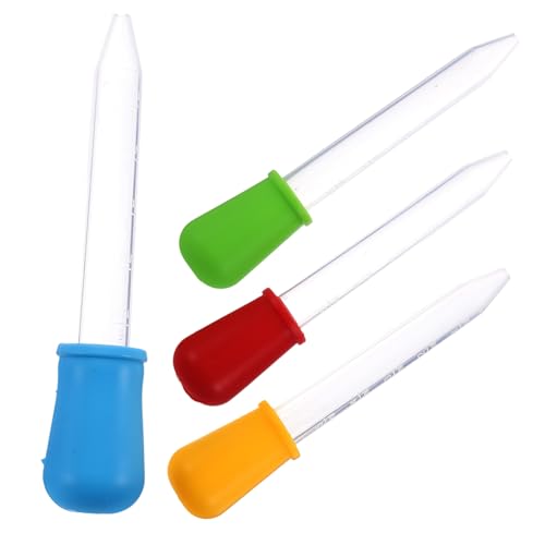 HEALLILY 4pcs Plastic Eye Dropper Medicine Dropper with Bulb Tip for Boys and Girls Adults Food Grade Pp Material Easy to Clean Random Color
