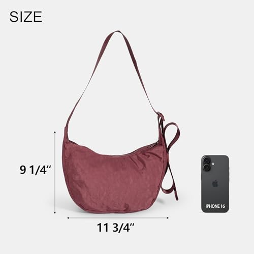 Image of Medium Nylon Crossbody Crescent Bag: Slouchy Style Shoulder Casual with Adjustable Strap