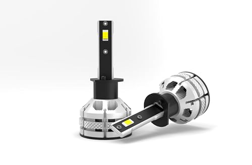 Gigowatt - Ampoules de phares LED 1800 lm 24W - 6500K blanc froid, 12-24 V, éclairage 10x plus puissant, avec refroidissement et module de gestion intelligente de température (H1)