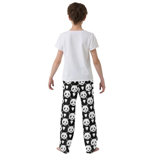 Panda Love Boys Long Pants Soft Trousers Elastic Waist Kids Lounge Bottoms with Pockets S-XL3