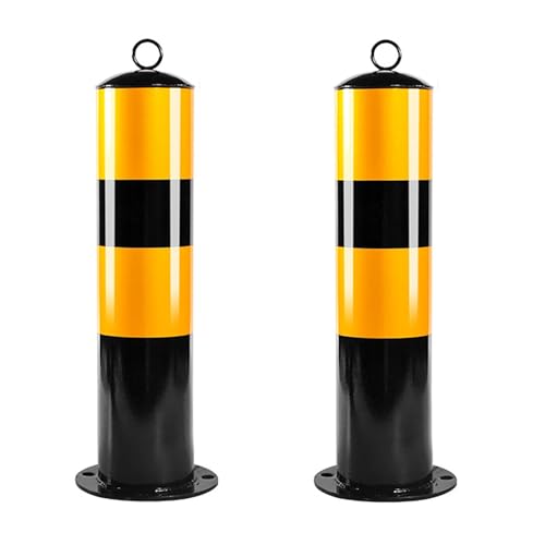 Lot de 2 Poteaux de sécurité Fixes en Acier pour allées, Bornes de Parking Fixes, Barrière de Sécurité avec 4 Boulons d'ancrage, pour Parking Stationnement, Piétons, École(11.4 * 50cm/4.5 * 20in)