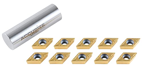 Accusize Industrial Tools Dcmt32.51 Tin Coated Carbide Inserts, 10 Pcs/Box, 2104-1014 #TOP2
