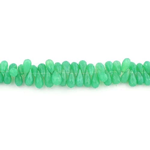 Chrysoprase faceted briolettes tear drop beads 10-17mm pour création bijoux SB733
