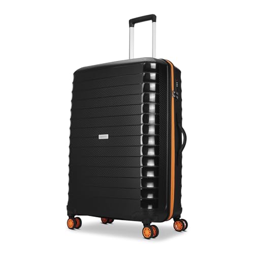 Image of Aristocrat Altitude 8 Wheel Large Size (Check-in) Hard Case Trolley Bag | Combination Lock |Tough and Durable Polypropylene Luggage | 3 Year International Warranty| 78 CM Suitcase for Travel| Black
