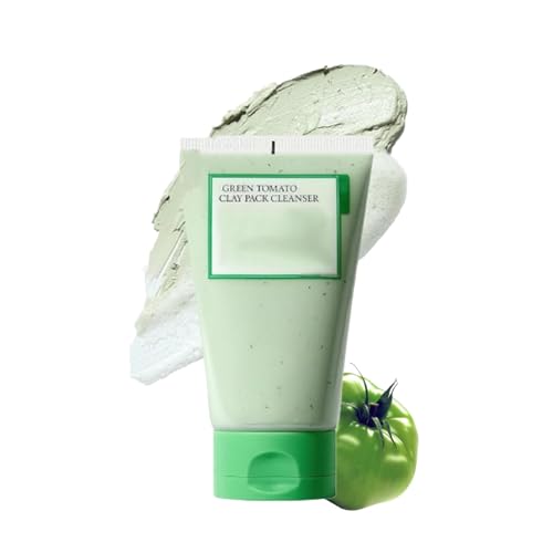 Fully Green Tomato Clay Mask Pore Cleanser,Green Tomato Clay Mask Cleanser,Korean Pore Clearing Clay Mask,Deep Pore Cleansing,Moisturizing,Oil Control for All Skin Types of Men Women (1 Pcs)