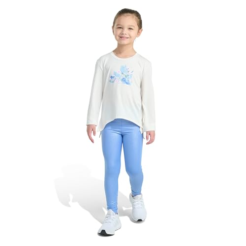 adidas Girls 2-piece Long Sleeve Tee & Glitter Legging Set