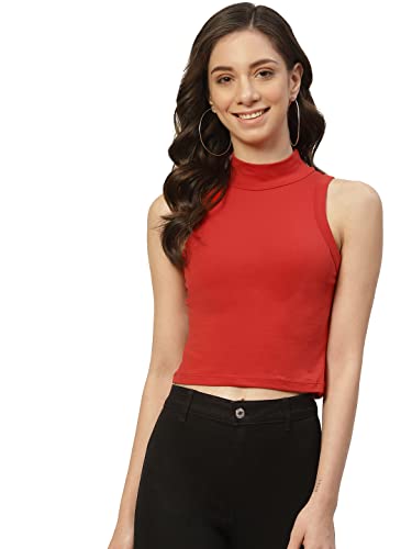 Image of Women Solid Super Soft streachable Cotton Blended Crop Top