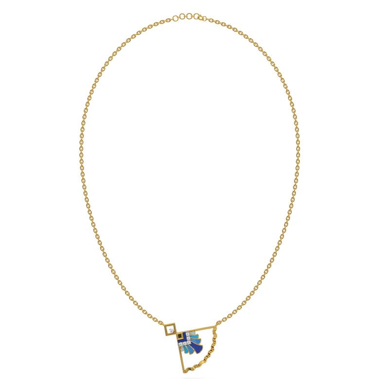 Image of Kisna 14 KT Florawave Yellow Gold Diamond Necklace For Women
