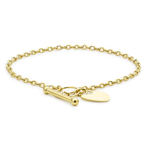 Bracelet coeur or blanc femme Carissima Gold 9 cts 1.95g, bijou fin et tendance