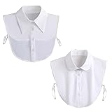 HBYMYDA 2 Stück Krageneinsatz Damen Abnehmbare Blusenkragen Einsatz Frauen Kragen für Kleider, Pullover, Jacken, Uniformen, Alltagskleidung