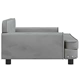 vidaXL Hundebett, Hundekissen mit weicher Polsterung, Hundesofa Hundecouch für kleine Hunde Haustiere, Haustierbett Katzenbett, Hellgrau Samt